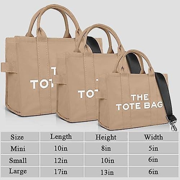 Minithe Tote Bag för Kvinnor Crossbody Canvas Tote Bag Resväska Handväska Dragkedja Canvas Tote Bag