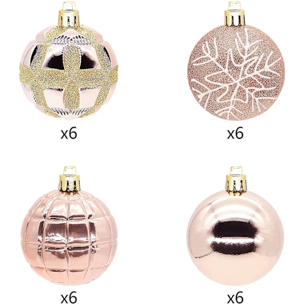 Julgranskulor Dekorationer För Julgran 24st 2.36\"/60mm Osplitterliga Plast Juldekorationer