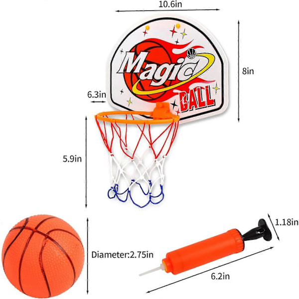 Basketbollkorg Basketbollset för Barn Bärbar Inomhus Utomhus Leksaker Barn Sport Spel för Pojkar Flickor 6 7 8 9 År Gammal