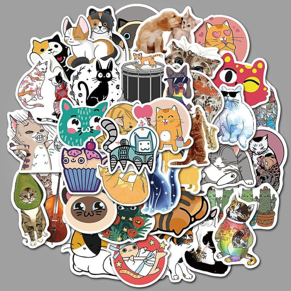 50 tegneserie søde søde kat vandtætte klistermærker