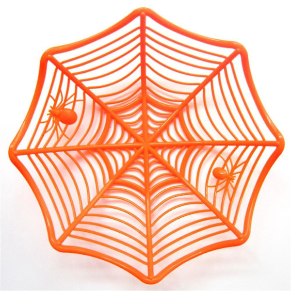 2 st Halloween Dekoration Spindelväv Form Godis Korg Restaurang Bar Frukt Korg Godis Korg（orange）