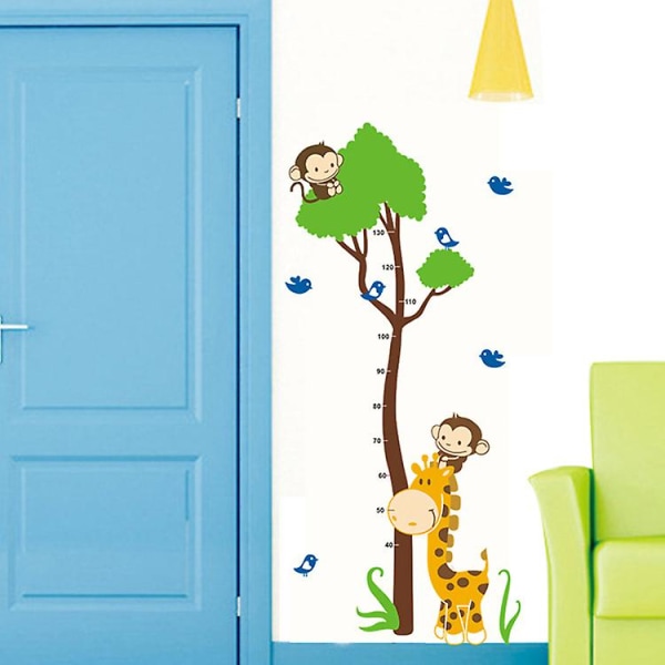 1 sæt Giraffe Børn Vækstkort Højdemål Hjem/børneværelser DIY Wall Sticker