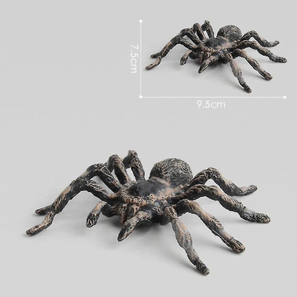 2st 9,5cm Realistisk Spider Insekt Modell Leksak Skrämmande Prop