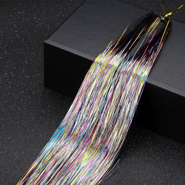 36 tommer hår tinsel skinnende glitter tinsel fe hår extensions varmebestandig (trefarvet)