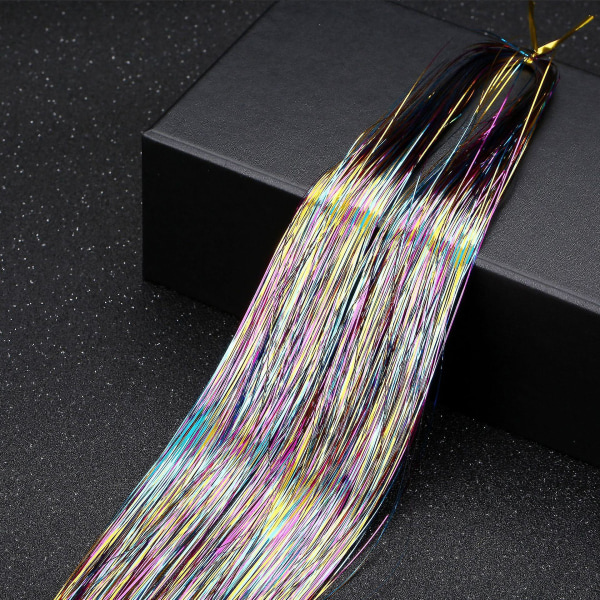 36 tuuman hiushohka Sparkling Glitter Tinsel Fairy Hiuspidennykset lämmönkestävät (Tricolor)