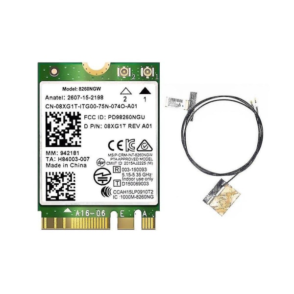 8260 8260ngw Wifi Card+2xantenne 2.4g/5ghz 867m Bluetooth 4.2 Ngff M.2 Wifi Wireless Card Module Fo