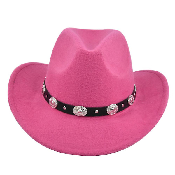 Klassisk Cowboyhatt Retro Jazzhatt Etnisk Ull Topphatt Filt Hatt Retro Faux Fårhatt Cowboyhatt