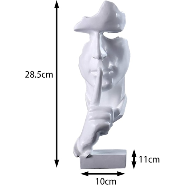 Tystnad är guld Tänkare Staty, Moderna och enkla Resin-saker, Kreativa abstrakta figurskulpturer för entré, Kreativt rum hemma, Kontorsstudie,
