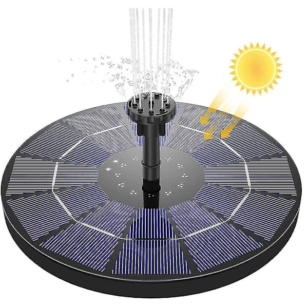 Solcellsfontän med inbyggt batteri