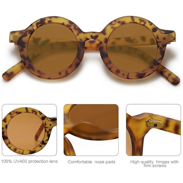 Söta Runda Polariserande Solglasögon för Barn Flickor Pojkar UV400 Skydd De Sol Gafas Strand Semester
