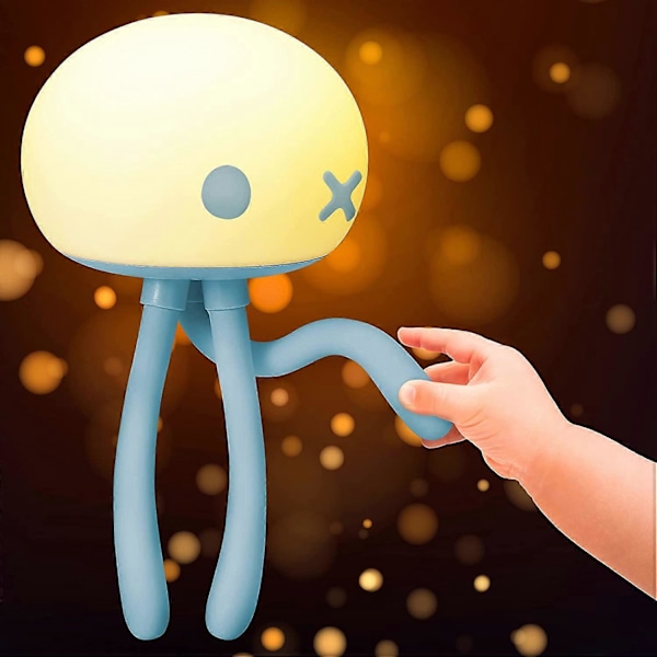 Söt Barnlampa för Småbarn och Tonåringar, Dimbar Uppladdningsbar Silikon Sänglampa med Flexibel Stativ, Kawaii Barnkammare Nattlampa för Amning