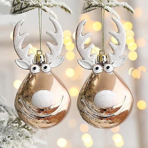 2 stycken julgranskulor, älgdesign, hängande bollar, festdekorationer, julgransdekoration, 11*5.5CM