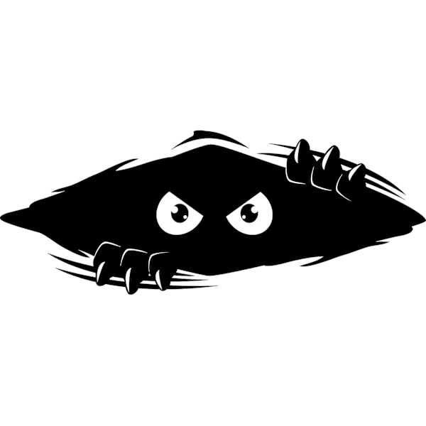Peek-a-boo-hirviöpuskuri, tarra autoosi. Kuori ja kiinnitä vinyylitarra, valmistettu USA:ssa (musta)