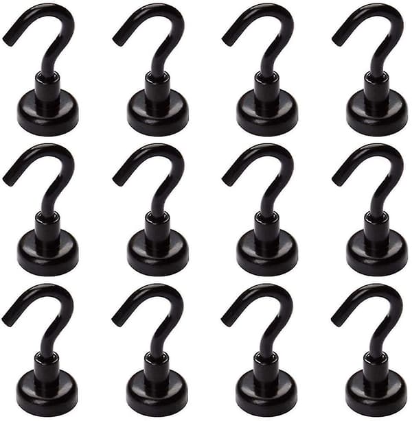 12 Set Neodym Järn Bor Super Magnetiska Krokar
