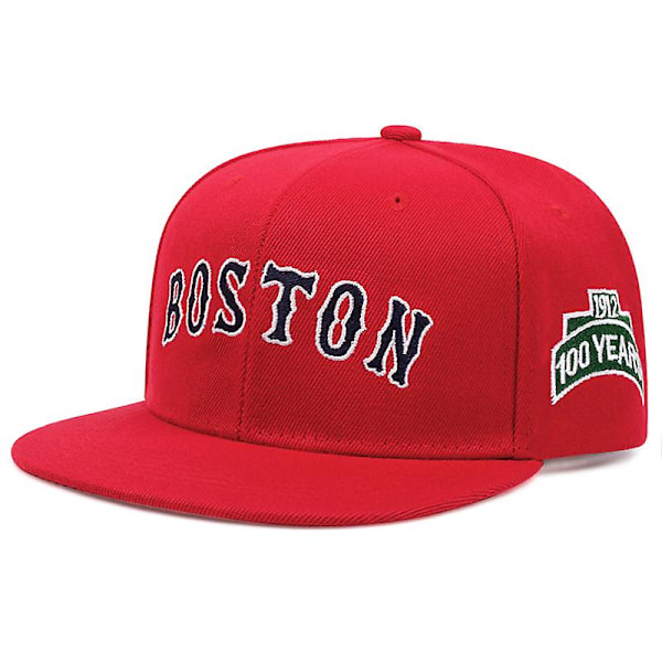 BOSTON broderad basebollkeps utomhus sportkeps sommar solskärm hip hop hatt BOSTON Röd