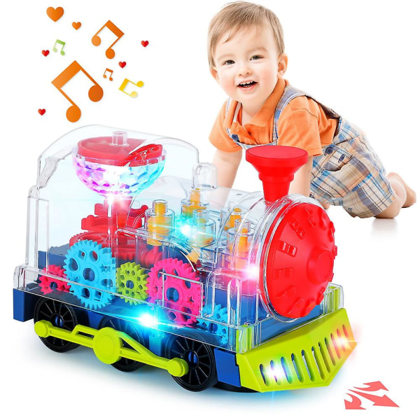 Småbarn musikaliska leksaker Hjulredskap Tåg Krypleksaker med elektroniskt ledljus och ljud Musik Tidig pedagogisk leksak för barn