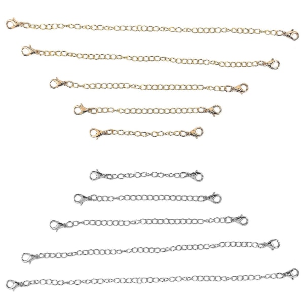 12 st Kedjeförlängare, 6 storlekar Armbandsförlängning av rostfritt stål Halsbandsförlängare för gör-det-själv smycken