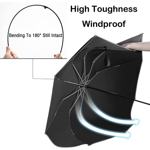 Paraply Vindtæt rejseparaply Kompakt foldeparasol, solsikke (automatisk)