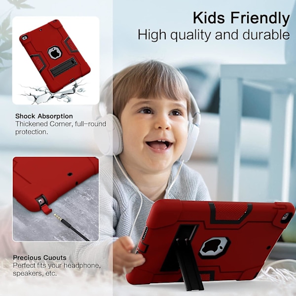 Fodral för iPad 9:e generationen/8:e generationen/7:e generationen 10,2 tum, Röd