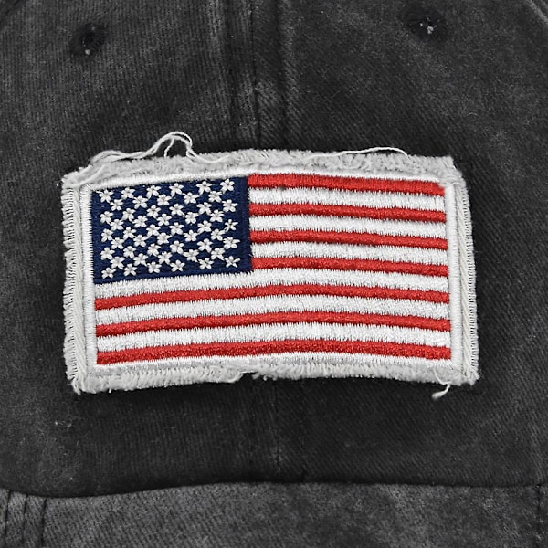 Vintage-tyyliä oleva amerikkalaisen lipun brodeerattu baseball-lippis, brodeerattu lippis, pesty kulunut aurinkolippalakki, kaareva lierihattu