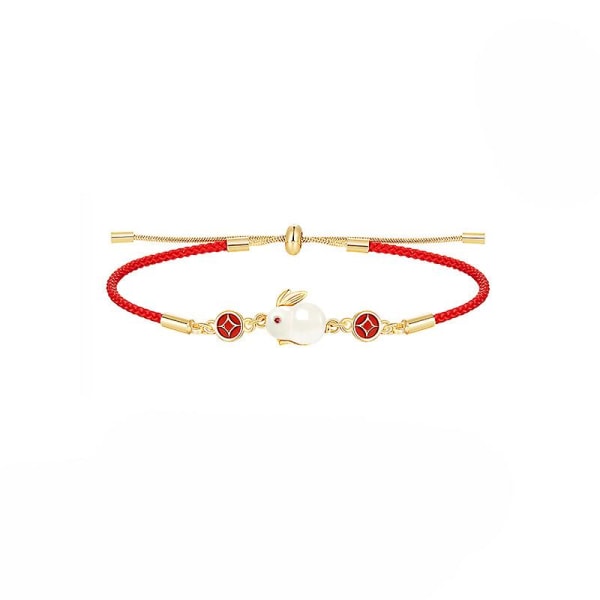 Red Braided Rope Bracelet rabbit