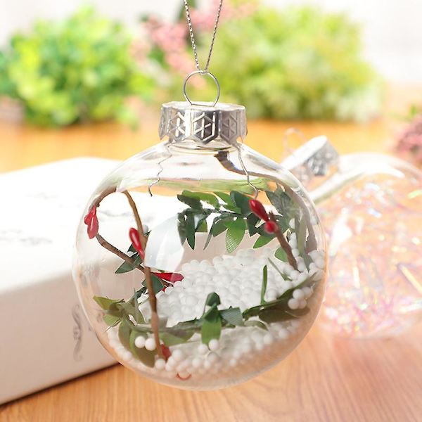 10 st julgranskulor i genomskinligt glas