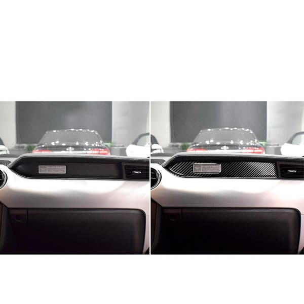 Kulfiber Interiør Multimedia Panel Dæksel, Bil Konsol Panel Dekoration Armlæn Trim Mærkat til 3 Kulfiber Interiør Multimedia Panel Dæksel, Ca