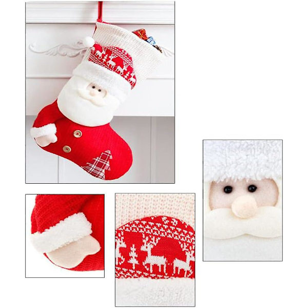 Julstrumpa Plush Julhängande Strumpa Tomte Snögubbe Hållare Julgran Hängande Strumpor För Julparty Dekoration (a)