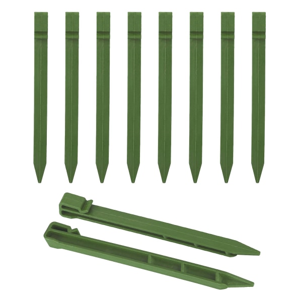 10 st Nails Golvpinnar Ankare Trädgårdspinnar 25 cm Multifunktionell krokdesign Återanvändbara markhögar（Grön）