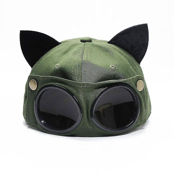 Aviator lue for menn Trendy omvendt briller Topp cap for kvinner Allsidig Street Solbriller Baseball Cap（grønn）