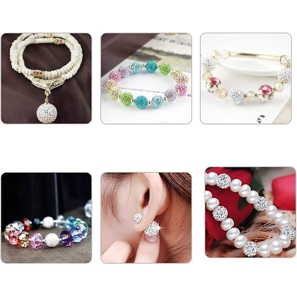 150 st 15 Färger Rhinestones Pave Disco Ball Lera Pärlor, 10mm Polymerlera Rhinestone Pärlor Runda Berlocker Kristall Diamant Pärlor För Armband Halsband E