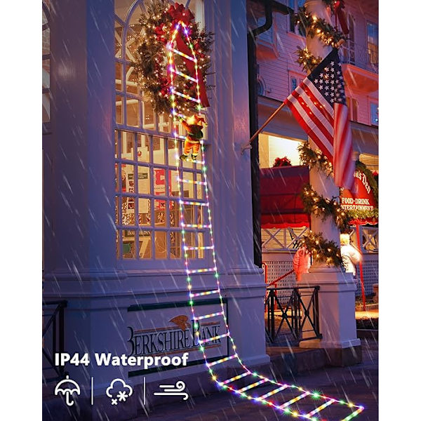 LED-julkulor 2m Juldekorativa Stege Ljus med Tomte, Juldekorationer Ljus för Inomhus Utomhus, Fönster (Flerfärgad)