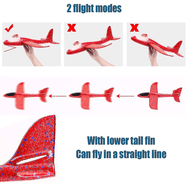 Vaahtopurjelentokone, lentokonetyyppinen purjelentokone lelu heittävä vaahtolentokone lelu irrotettava siipi vaahto lentävä lentokone (punainen)