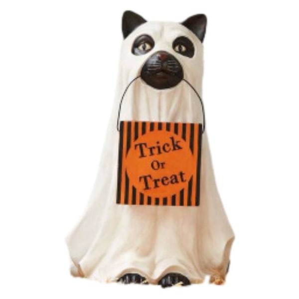 Halloween-dekorasjon Halloween-pynt Godteriskål Hundealveharpikshåndverk til juledekorasjon (katt)
