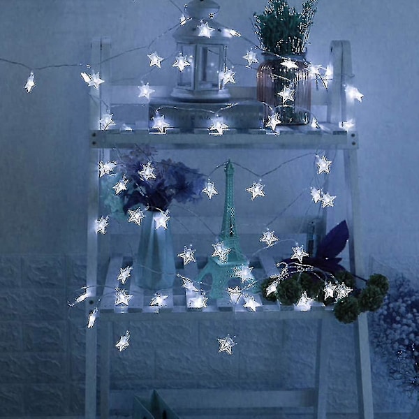 100 LED 15 meter stjerneformede lyslenker, Plug In Fairy String Lights Vanntett, Utvidbar for innendørs, utendørs, bryllupsfest, juletre, nyttår, Gar