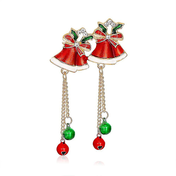 Röda emalj- och strass-julbroscher