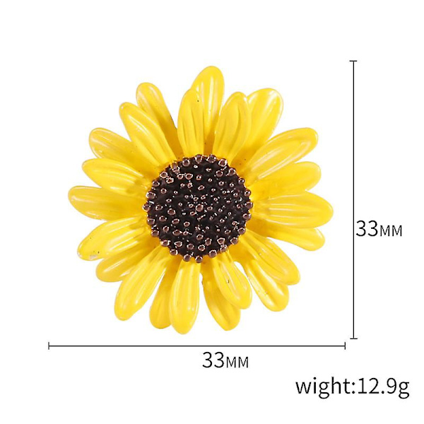 Söpö Daisy Kukka Rintaneula Pinsi, Kasvi Auringonkukka Puku Rintaneula, Keltainen Auringonkukka Mekko Kaula-aukko Pinsi Naisille Tytöille Miehille Lahja
