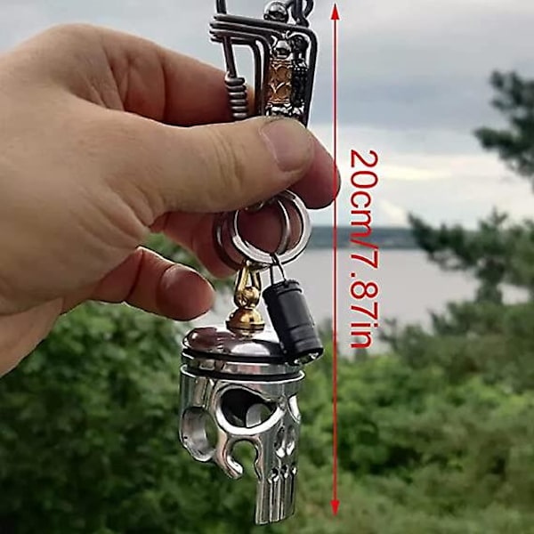 Stempelkunst kranie brelok, 3 i 1 stempel brelok zestaw, wisiorek, otwieracz do butelek, stop brelok nadaje się do kluczy samochodowych i motocyklowych