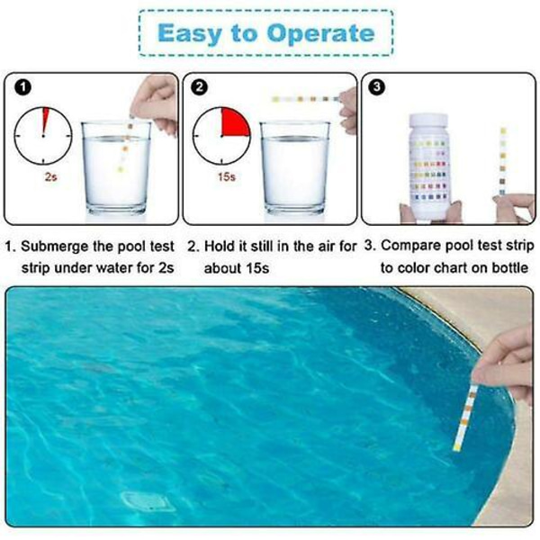 7 i 1 Akvarium Ph Test Kit ~ 50 Testremsor ~ Tropisk Fisk Tank Vatten Testare（100PCS）