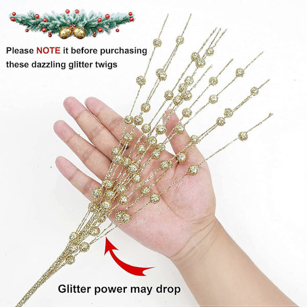 10-pack Julgransprydnader med Gyllene Bär, Konstgjorda Burgunder Glitterbär Julspett för Julgransdekorationer, DIY Kranshantverk Present