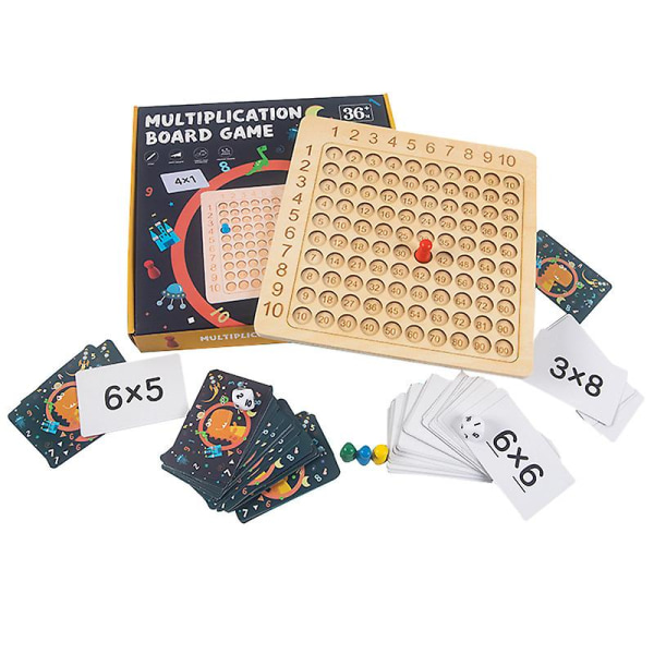 Multiplikasjonsbrettspill Matematisk tellebordspill med terninger og flashkort Lekegaver for tidlig utdanning