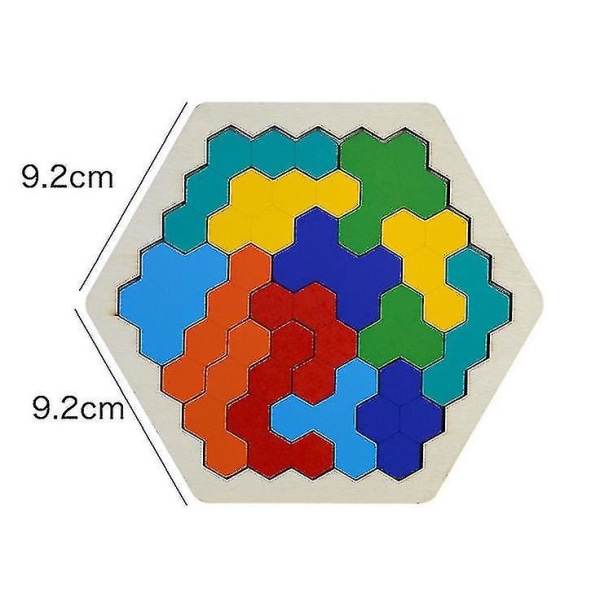 Kuusikulmainen geometrinen palapeli lapsille puinen tangrami palapeli lelu Brain tetris pelin palapelilohkot