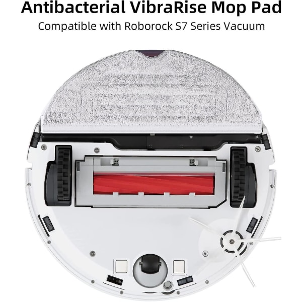 2 stk. Sølvion Moppeklud til Roborock S7 Maxv / S7 Maxv Plus / S7 Maxv Ultra / S7 Pro Ultra / S7 / S7+ Serie Robotstøvsuger Mikrofiber Vibrarise