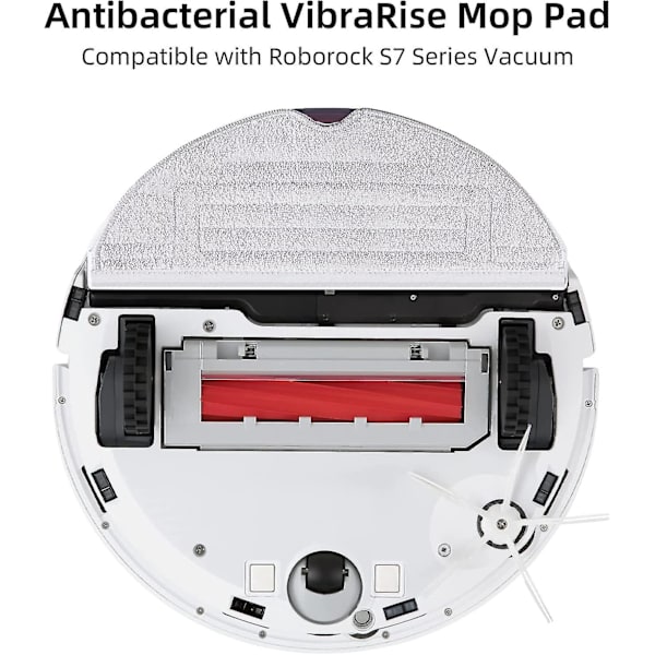 2 stk. Sølvion Moppklutpute for Roborock S7 Maxv / S7 Maxv Plus / S7 Maxv Ultra / S7 Pro Ultra / S7 / S7+ Serie Robot Vacuum Microfiber Vibrarise