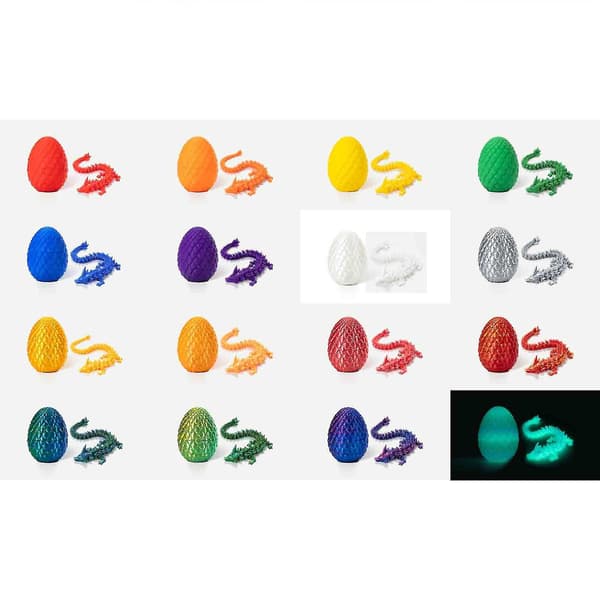 3D-tryckt drake i ägg, fullt ledad drakkristall med drakägg