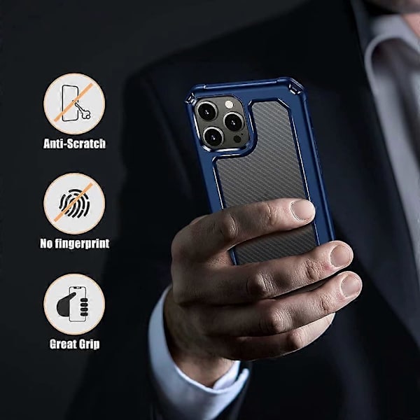 Designad för iPhone 13 Pro Max, Militärt Fallskydd Transparent Matt Skal Passar för iPhone 13 Pro Max 6,7 Tum, Gudian-serie, Blå