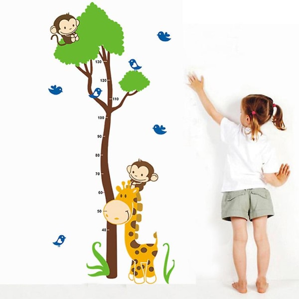 1 set Giraffe Barntillväxt Diagram Höjd Mätning Hem/Barnrum DIY Väggklistermärke