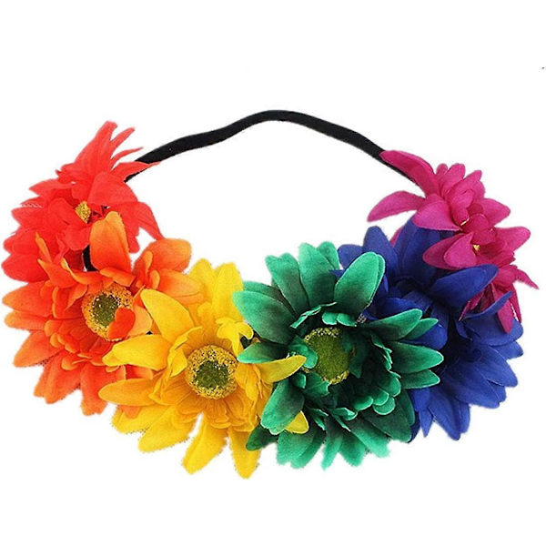 Solroskrans Boho-krans Solrosdiadem Blomsterhårtillbehör