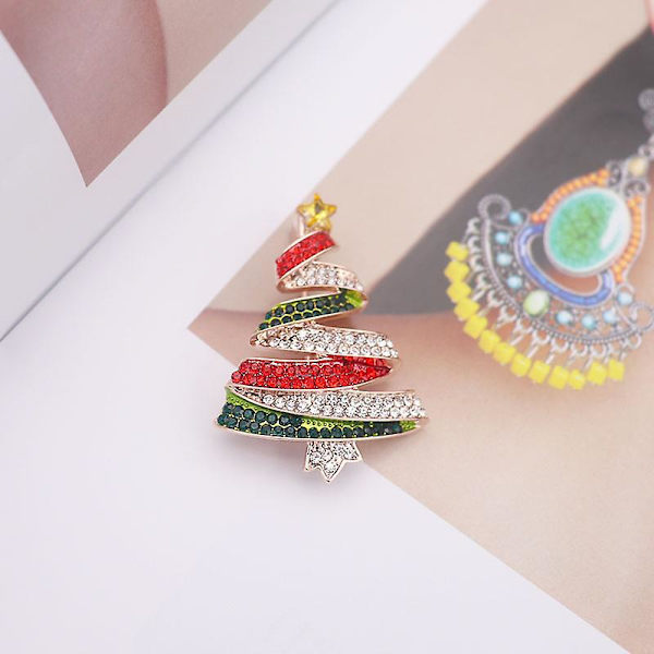 1 st kvinnors kristall strass stjärna julgran brosch stift