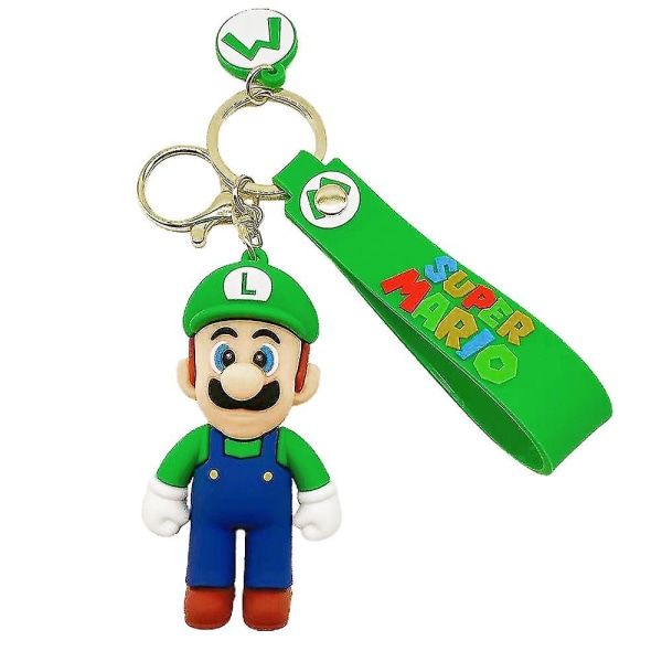 Sarjakuva Super Mario Brothers avaimenperä avaimenperä riipus laukku ripustettava koriste lapsille lelut lahjat (A)